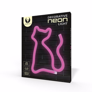 Neon LED Light CAT rožinis Bat + USB FLNE04 Forever Light