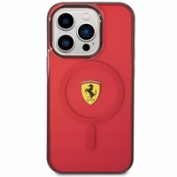 Ferrari FEHMP14XURKR iPhone 14 Pro Max 6.7" raudonas kietas dėklas telefonui pusiau permatomas magnetinis (MagSafe)