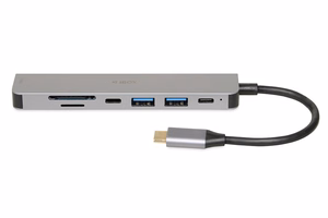 iBox IUH3SL4K šakotuvas USB Type-C 5000 Mbit/s Sidabrinis