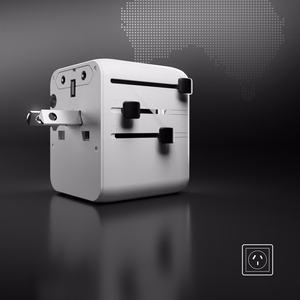 Universalus kelioninis adapteris su USB-A ir 2x USB-C P