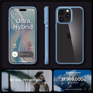 Spigen Crystal Hybrid чехол для iPhone 15 Pro Max - прозрачный синий