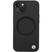 BMW BMHMP14SSILBK2 dėklas iPhone 14 - juodas Signature Liquid Silicone MagSafe