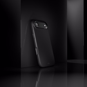 Pure Icon Magnetinis Pro skystas silikoninis dėklas iPhone 17 Air, MagSafe suderinamas, su kameros apsauga ir aliuminio mygtukais - juodas