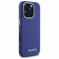 Karl Lagerfeld FW Metal Plate Magnetinis dėklas telefonui iPhone 16 Pro Max - mėlynas