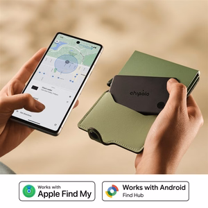 „Chipolo CARD & LOOP“ įkraunamas „Bluetooth“ sekiklis, skirtas „iOS“ ir „Android“ įrenginiams, anglies spalvos rinkinys