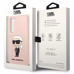 Karl Lagerfeld KLHCS23MSNIKBCP S23+ S916 kietas dėklas rožinis/rožinis Silikoninis Ikonik