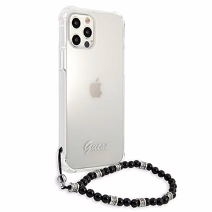 Guess GUHCP12LKPSBK iPhone 12 Pro Max 6.7" Skaidrus kietas dėklas Juodas perlas