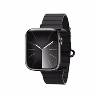 Crong Eclipse - Magnetic Leather Apple Watch Band 44/45/46/49 mm (juodas)