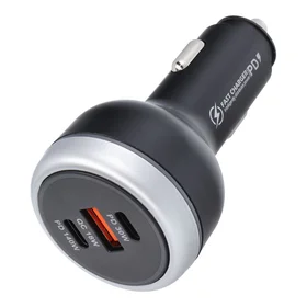 Automobilinis įkroviklis USB A + 2 x Type C PD QC3.0 3A 191W CC69-2C1A juodas