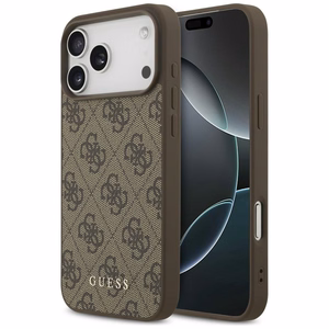 Guess 4G Classic dėklas, skirtas iPhone 17 Pro Max / 18 Pro Max – rudas