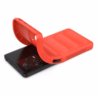 Dėklas telefonui Magic Shield Xiaomi Redmi Note 12 Pro+ lankstus apsauginis dėklas - raudonas