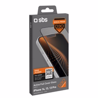 SBS grūdintas stiklas D30 su rėmeliu iPhone 13 / 13 Pro / 14