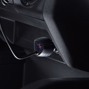 FORCELL F-ENERGY Carbon CC50-1AC automobilinis įkroviklis USB A su kabeliu Type C PD QC3.0 3A 38W juodas