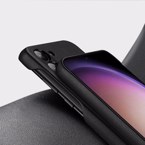Dux Ducis Grit dėklas Samsung Galaxy S23+ eleganti dėklas iš dirbtinės odos juoda