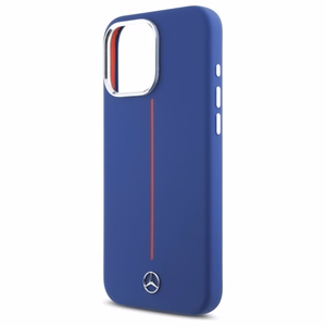 Mercedes silikoninis raudona juosta Magnetinis dėklas telefonui iPhone 16 Pro Max - tamsiai mėlynas