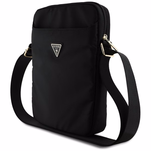 „Guess GUTB10NTMLBK Nylon Triangle Logo“ 10 col. planšetinio kompiuterio rankinė per petį – juoda
