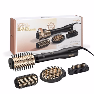 BaByliss Big Hair Luxe AS970E – hot-air styling brush, 3 heat settings, 650 W, black/gold