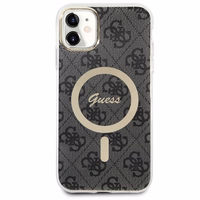 Guess GUHMN61H4STK iPhone 11 6.1" juodas/juodas kietas dėklas 4G MagSafe