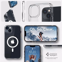 Spigen Ultra Hybrid Magnetinis dėklas su MagSafe iPhone 14 - skaidrus/baltas