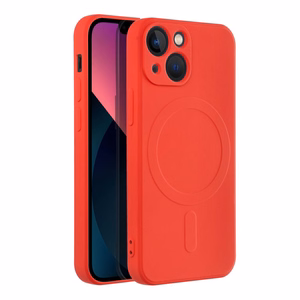 SILICONE MAG COVER dėklas telefonui, suderinamas su MagSafe, IPHONE 13 Mini raudonas