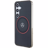Mercedes dvigubo sluoksnio W Magnetinis dėklas telefonui Samsung Galaxy S24 - juodas