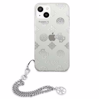 Guess GUHCP13SKPESI iPhone 13 mini 5.4" sidabrinis kietasis dėklas Peony Chain kolekcija