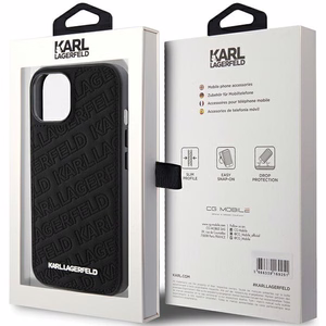 Karl Lagerfeld Quilted K Pattern dėklas telefonui iPhone 15 Plus / 14 Plus - juodas