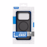 Rock Guard Touch Matte Serijos Magnetinė Dėklas ant Iphone 17 Pro Max - juodas (metalinis objektyvo rėmas)