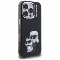 Karl Lagerfeld IML Aquarelle Karl & Choupette & Logo iPhone 16 Pro deklas - juodas