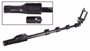 Asmenukių lazda - PROFESIONALI - su nuimamu Bluetooth nuotolinio valdymo pultu rankenoje - Tipas 5 juoda