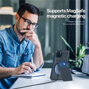 DUX DUCIS dėklas telefonui RAFI II MAG su stovu suderinamas su MagSafe IPHONE 15 Plus juodas