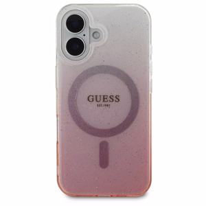 Guess IML Glitter Gradient MagSafe iPhone 16 dėklas - pink