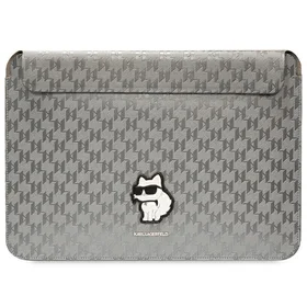 Karl Lagerfeld Saffiano Monograma Choupette dėklas 14" nešiojamam kompiuteriui - sidabrinis