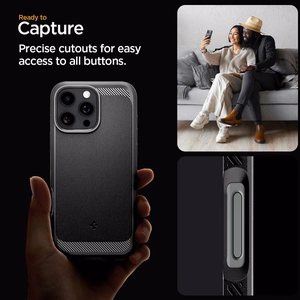 Spigen Rugged Armor Magnetinis dėklas iPhone 16 Pro Max - juodas