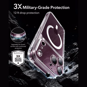 ESR Classic Hybrid MagSafe dėklas, skirtas iPhone 18 Pro / 17 Pro – skaidrus