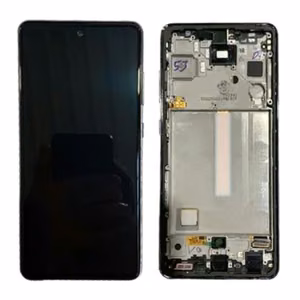 LCD ekranas Samsung A525/A526 A52 4G/5G 2021 su jutikliniu ekranu ir rėmeliu Awesome White originalus (serviso paketas)