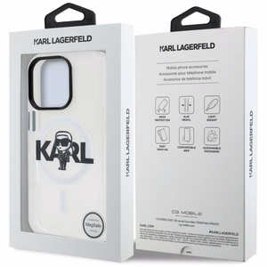 Karl Lagerfeld IML Karl Sketch Logo MagSafe dėklas iPhone 16 Pro - skaidrus
