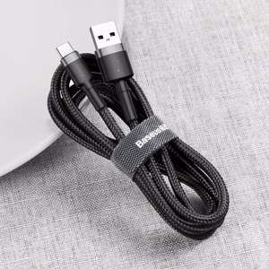 Baseus CATKLF-BG1 USB kabelis 1 m USB A USB C Juoda