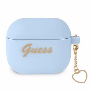 Guess GUA3LSCHSB AirPods 3 dėklas mėlynas silikoninis Charm Heart kolekcija