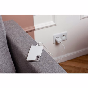 Įkroviklis Forcell + "USB-C (Type-C) to USB-C (Type-C)" (1xUSB-C 3A 25W) baltas