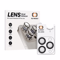 Apsauginis stiklas kameros lęšiams Tel Protect 3D Lens ant kameros Iphone 14 Pro/14 Pro Max juodas (3 vnt.)