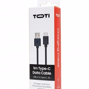 SEEK TOTI USB-A į Type-C, 1 m PVC duomenų laidas 3A, juodas