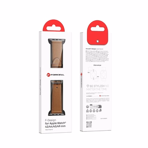 FORCELL F-DESIGN FA20 ekologiškos odos dirželis APPLE laikrodžiui 42 / 44 / 45 / 49 mm rudas