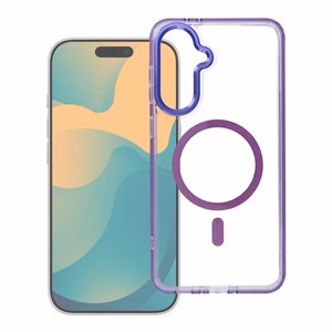 Dėklas Samsung A27 Frame Clear Hybrid Mag Cover, suderinamas su MagSafe, violetinis