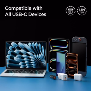 "Spigen Essential EB24015CC USB-C / USB-C 240W 150 cm ilgio kabelis - juodas