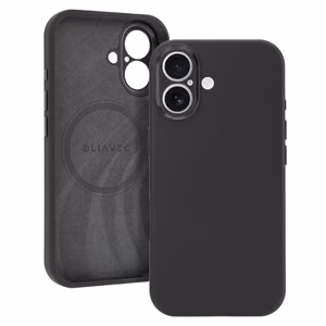 Liavec Silk Shield Case with Metal Camera Frame for Iphone 17 black