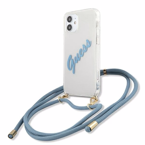 Guess GUHCP12SCRTVSBL iPhone 12 mini 5.4" mėlynas/mėlynas kietas dėklas Script Vintage