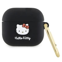 Hello Kitty silikoninis 3D Kitty galvos dėklas AirPods 3 - juodas