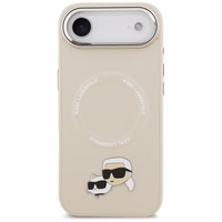 Karl Lagerfeld Karl & Choupette Pins Magnetinis dėklas telefonui iPhone Air - smėlinis