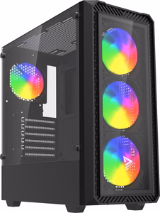 Savio Noctis Glass RGB Cube korpusas, juodas